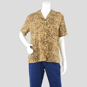 Vintage 90s Animal Print Shirt Women's Medium - Large
